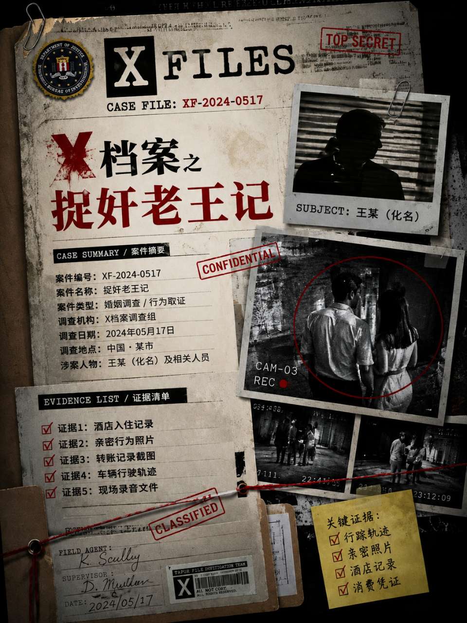 【AI成人短】X档案之捉奸老王记