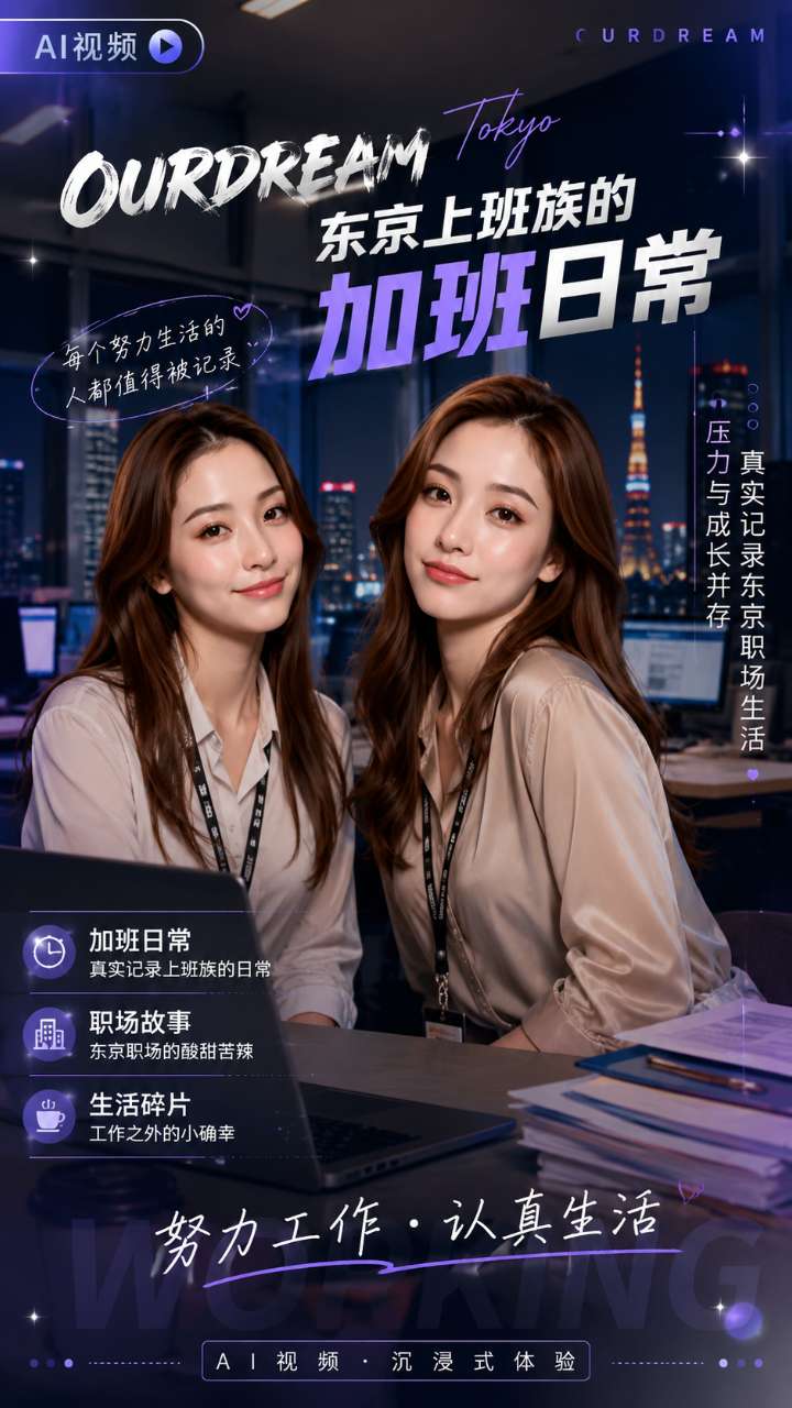 【AI成人视频】ourdream 饥渴东京上班族的加班日常