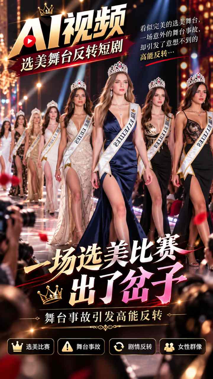 【AI成人视频】一场选美比赛出了岔子 舞台事故引发高能反转