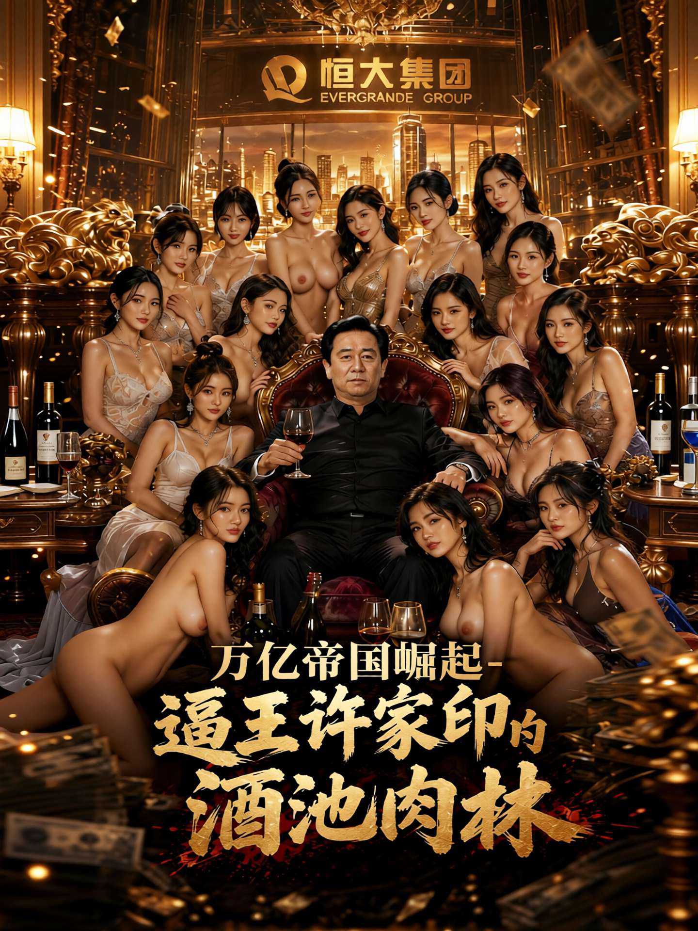 【AI成人短】万亿帝国崛起- 逼王许家印的酒池肉林