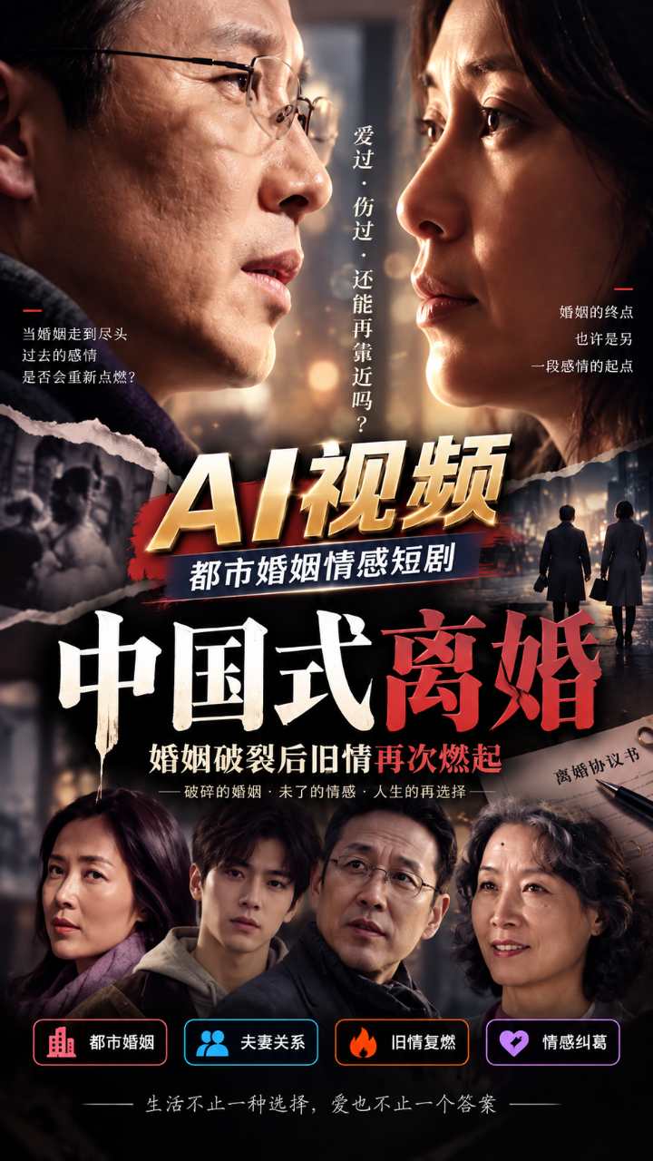 【AI成人视频】中国式离婚 婚姻破裂后旧情再次燃起