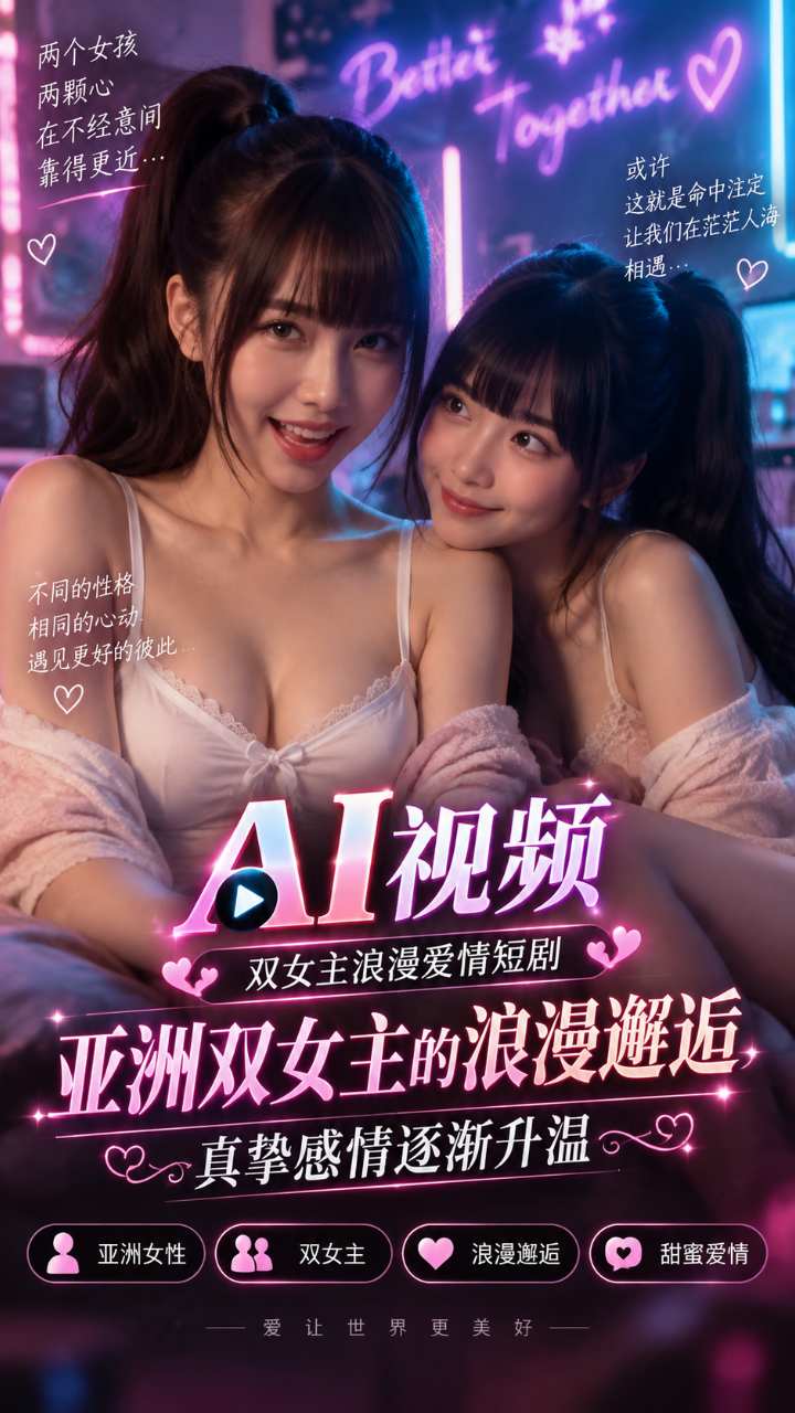 【AI成人视频】亚洲双女主的浪漫邂逅 真挚感情逐渐升温
