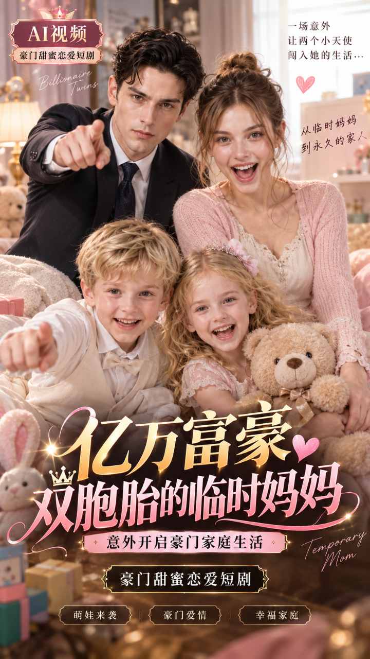 【AI成人视频】亿万富豪双胞胎的临时妈妈 意外开启豪门家庭生活