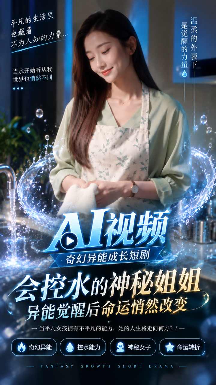 【AI成人视频】会控水的神秘姐姐 异能觉醒后命运悄然改变