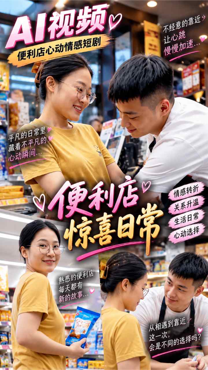 【AI成人视频】便利店惊喜日常 逐渐靠近的两人面临新的情感选择