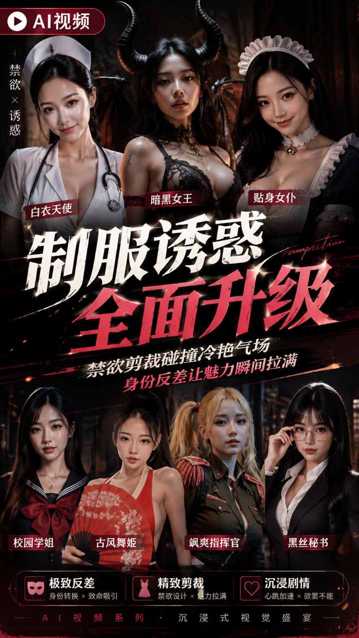 【AI成人视频】制服诱惑 超高颜值 极品身材大奶子