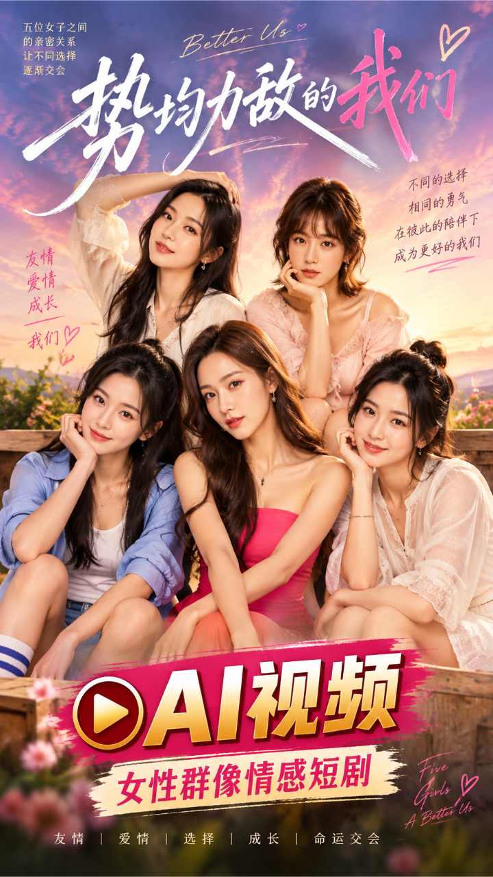 【AI成人视频】势均力敌的我们 五位女子之间的亲密关系让不同选择逐渐交会