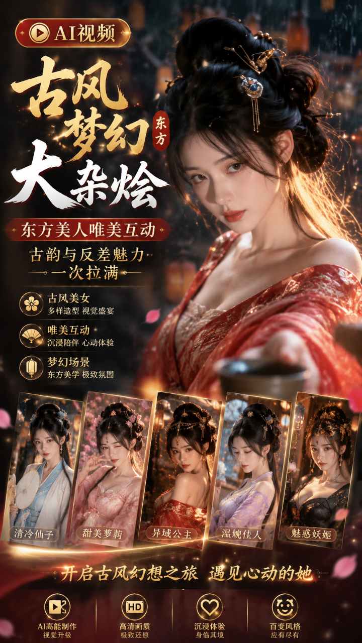 【AI成人视频】古风自摸和百合大杂烩