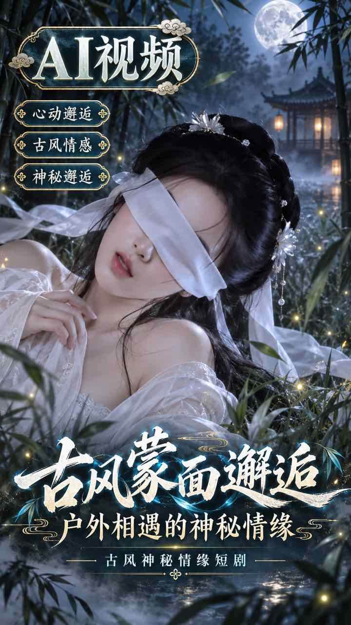 【AI成人视频】古风蒙面邂逅 户外相遇的神秘情缘