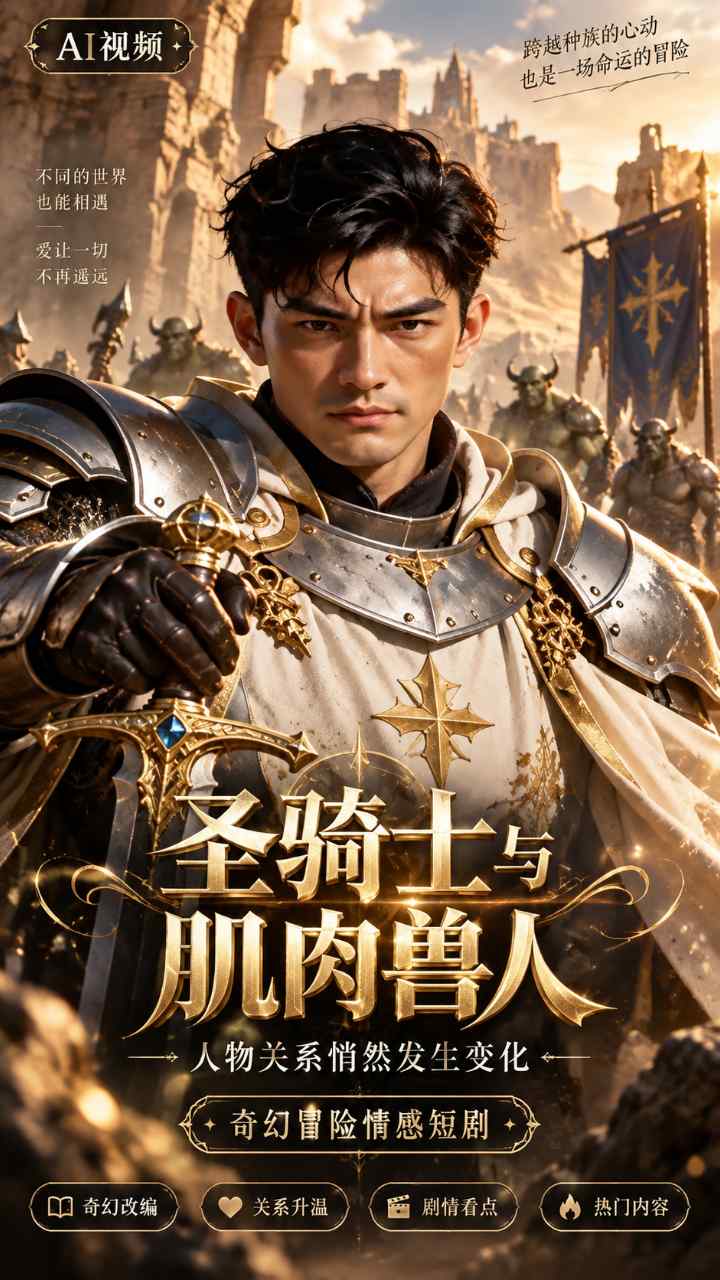 【AI成人视频】圣骑士与肌肉兽人 人物关系悄然发生变化
