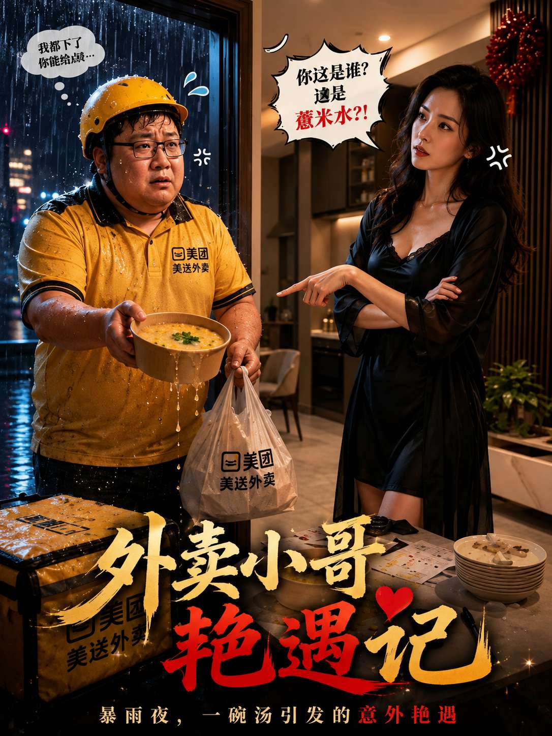 【AI成人短】外卖小哥艳遇记