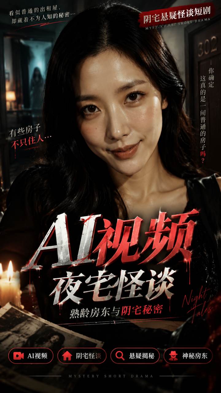 【AI成人视频】夜宅怪谈 熟龄房东与阴宅秘密