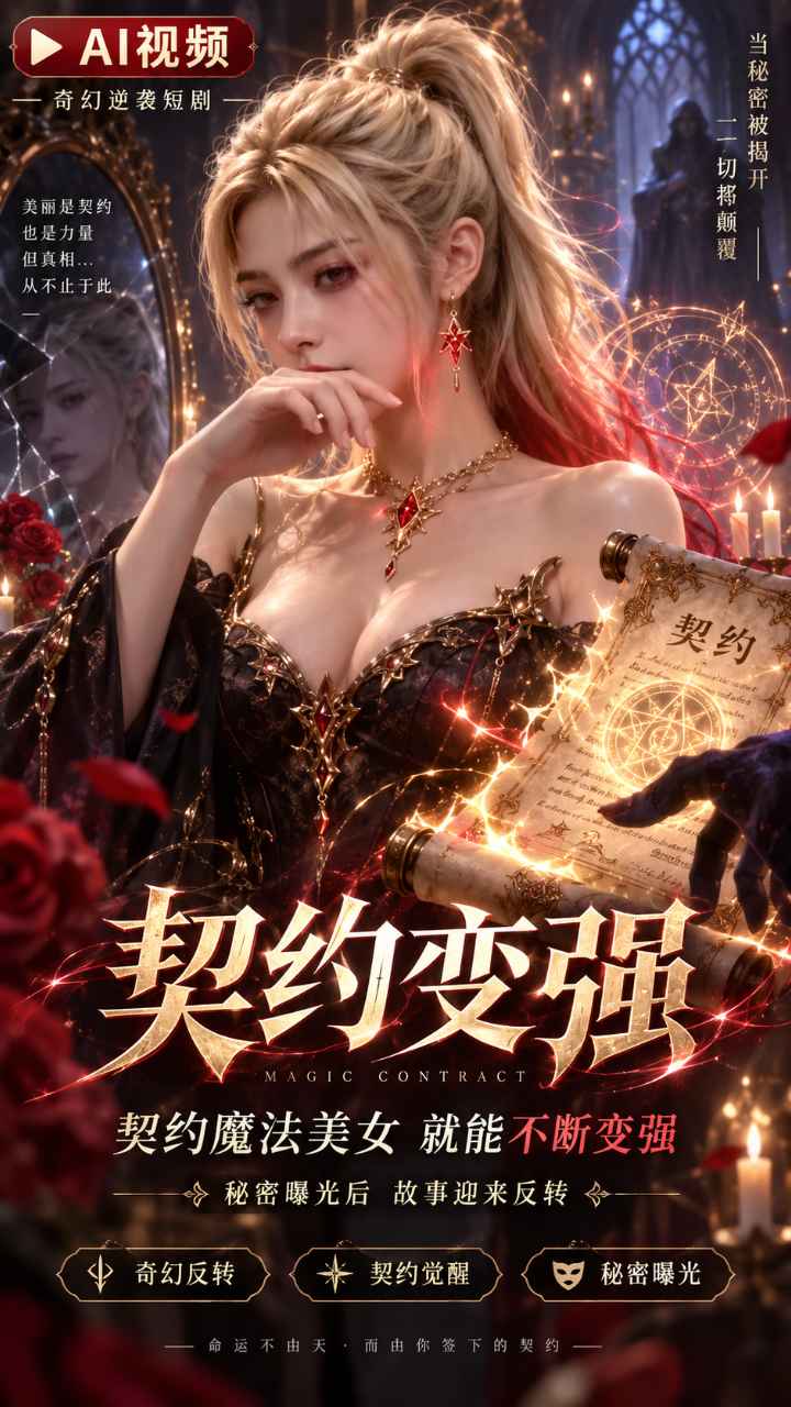 【AI成人视频】契约魔法美女就能不断变强 秘密曝光后故事迎来反转