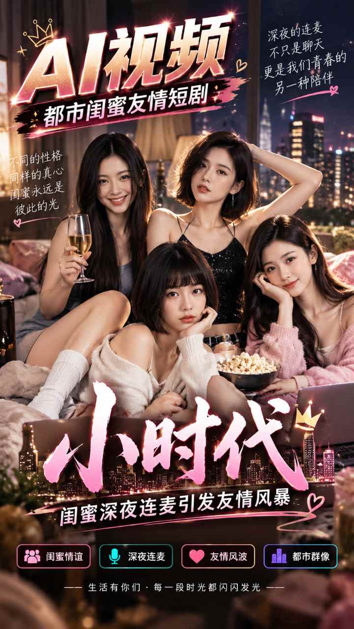 【AI成人视频】小时代 闺蜜深夜连麦引发友情风暴