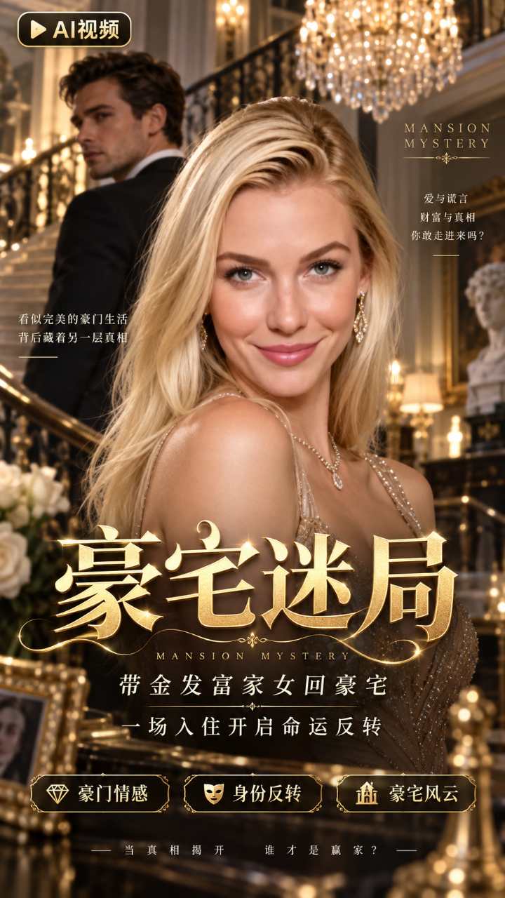 【AI成人视频】带金发尤物富家女回豪宅