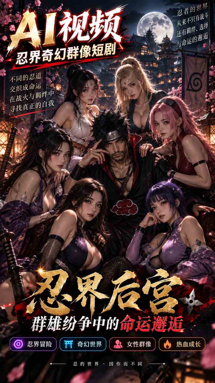 【AI成人视频】忍界后宫 群雄纷争中的命运邂逅