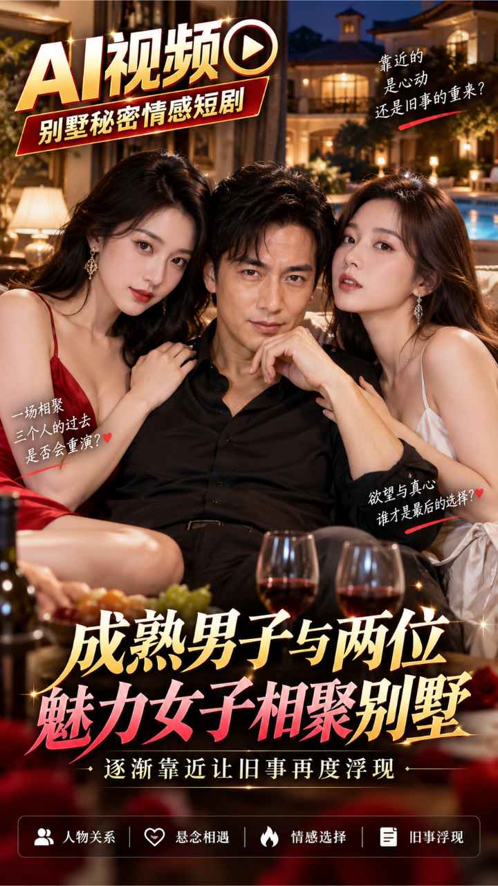 【AI成人视频】成熟男子与两位魅力女子相聚别墅 逐渐靠近让旧事再度浮现