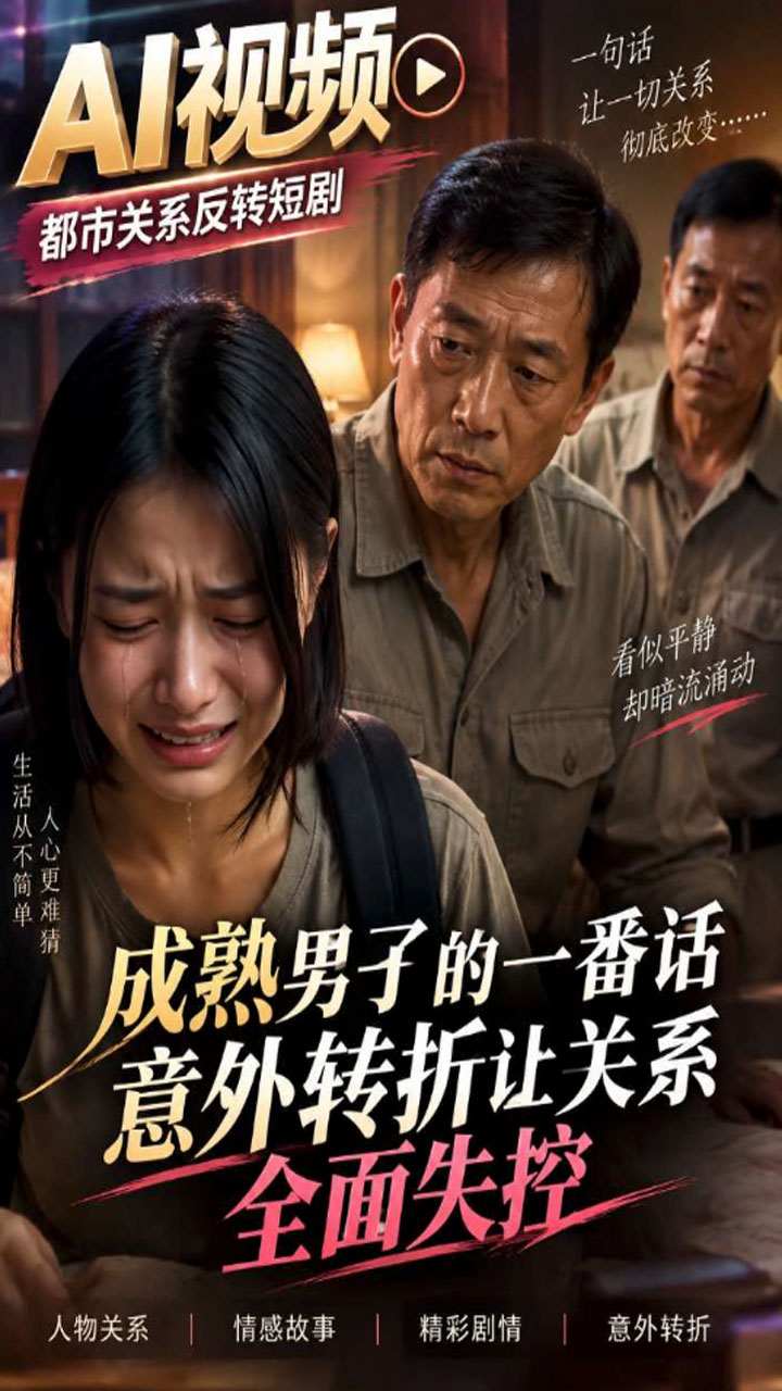 【AI成人视频】成熟男子的一番话 意外转折让关系全面失控