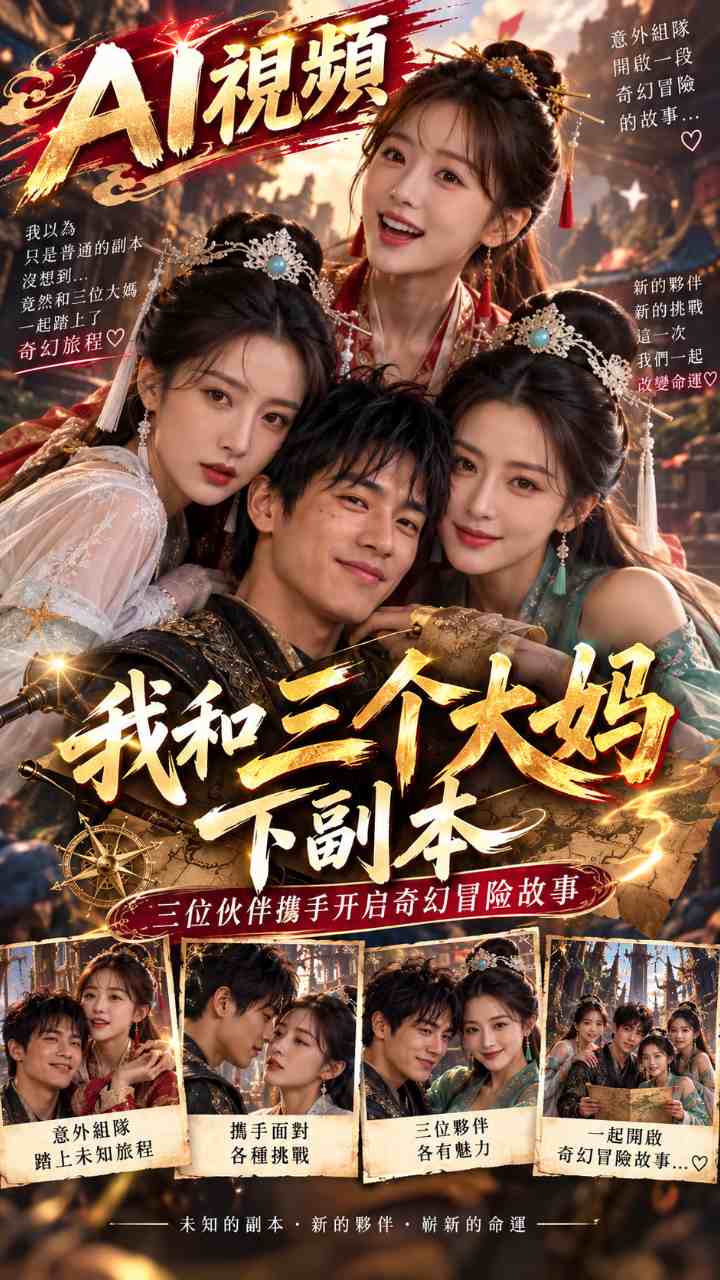【AI成人视频】我和三个奶妈下副本 三位伙伴携手开启奇幻冒险故事