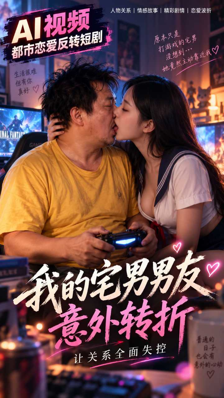 【AI成人视频】我的宅男男友 意外转折让关系全面失控