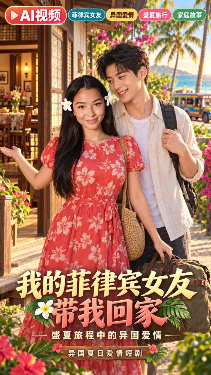 【AI成人视频】我的菲律宾女友带我回家 盛夏旅程中的异国爱情