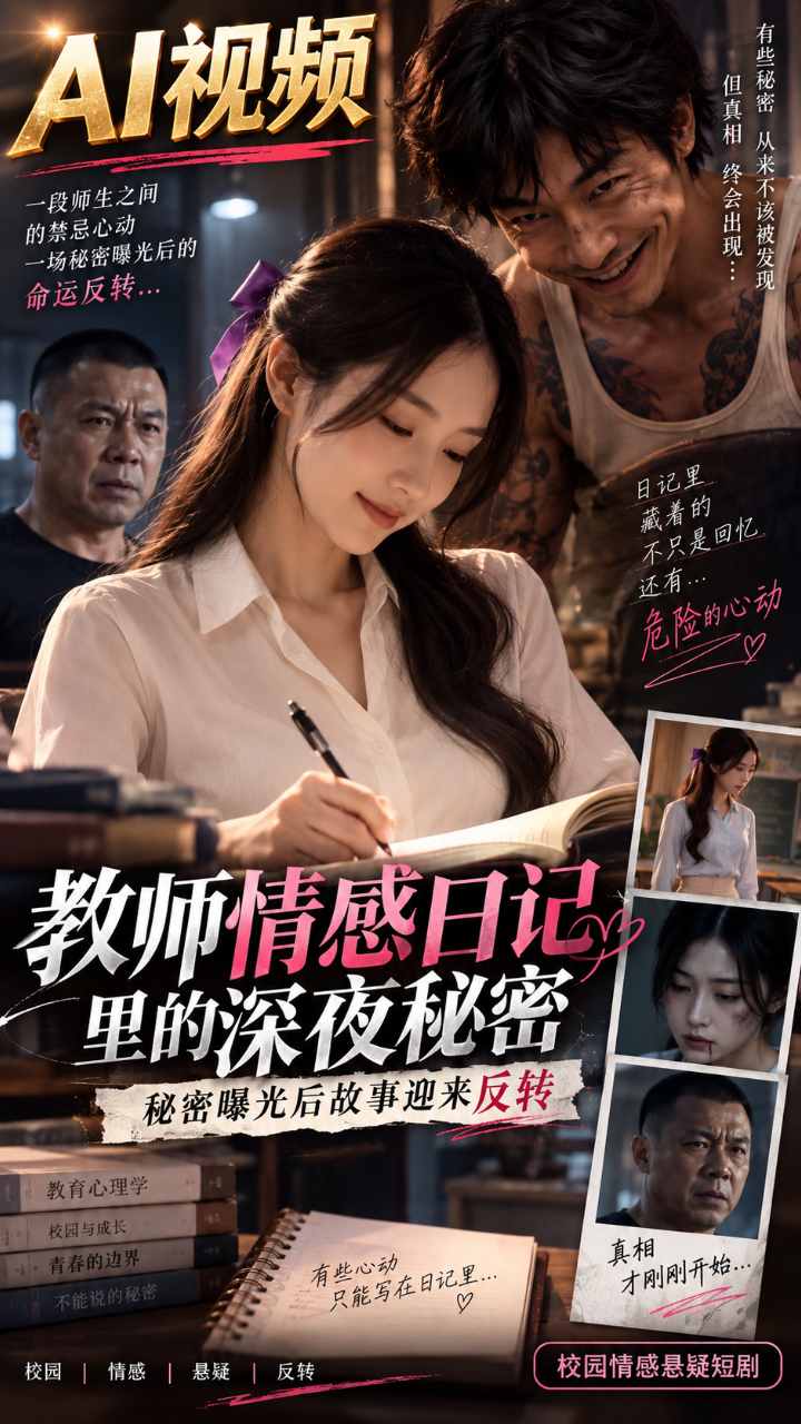 【AI成人视频】教师情感日记里的深夜秘密 秘密曝光后故事迎来反转