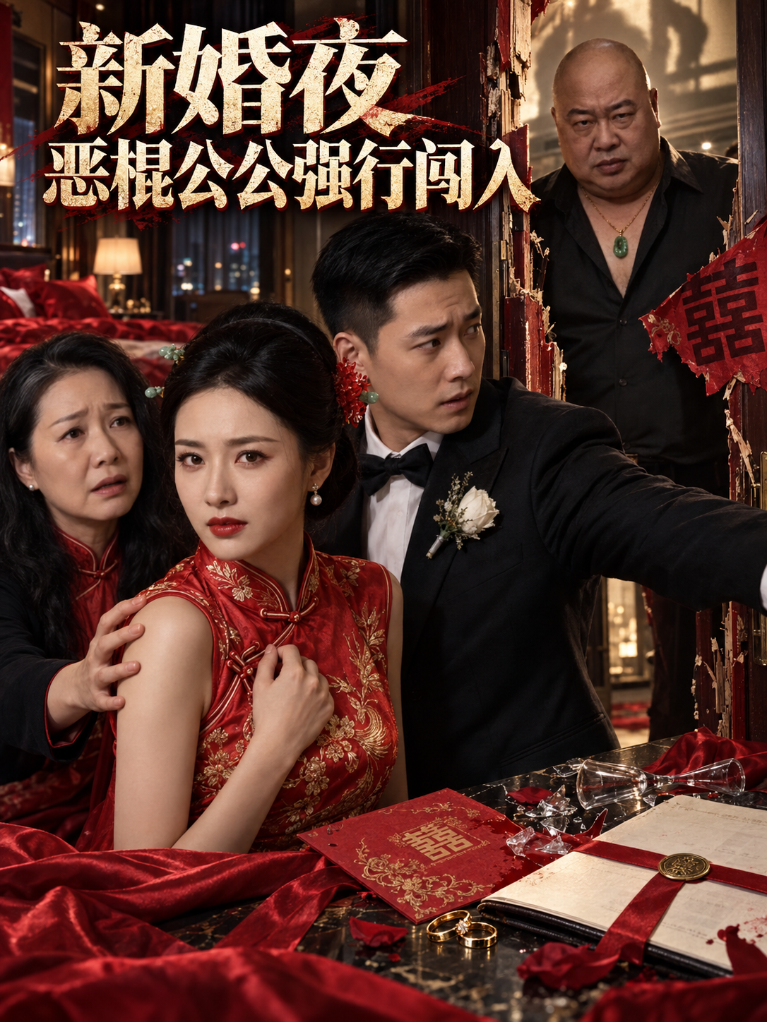 【AI成人短】新婚夜 恶棍公公强行闯入