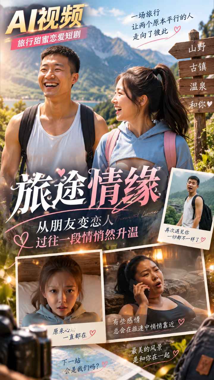 【AI成人视频】旅途情缘 从朋友变恋人 过往一段情悄然升温