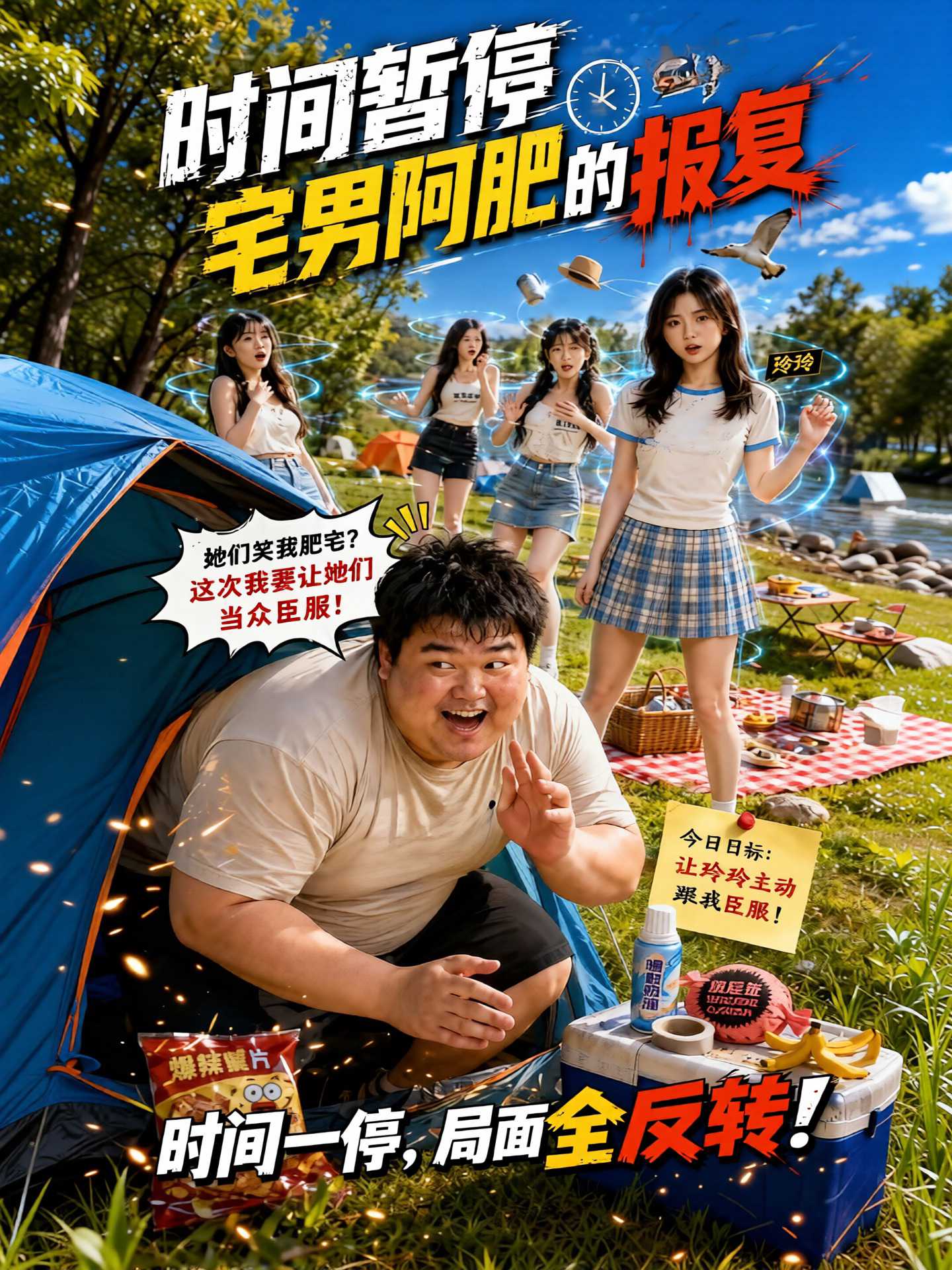 【AI成人短】时间暂停宅男阿肥的报复