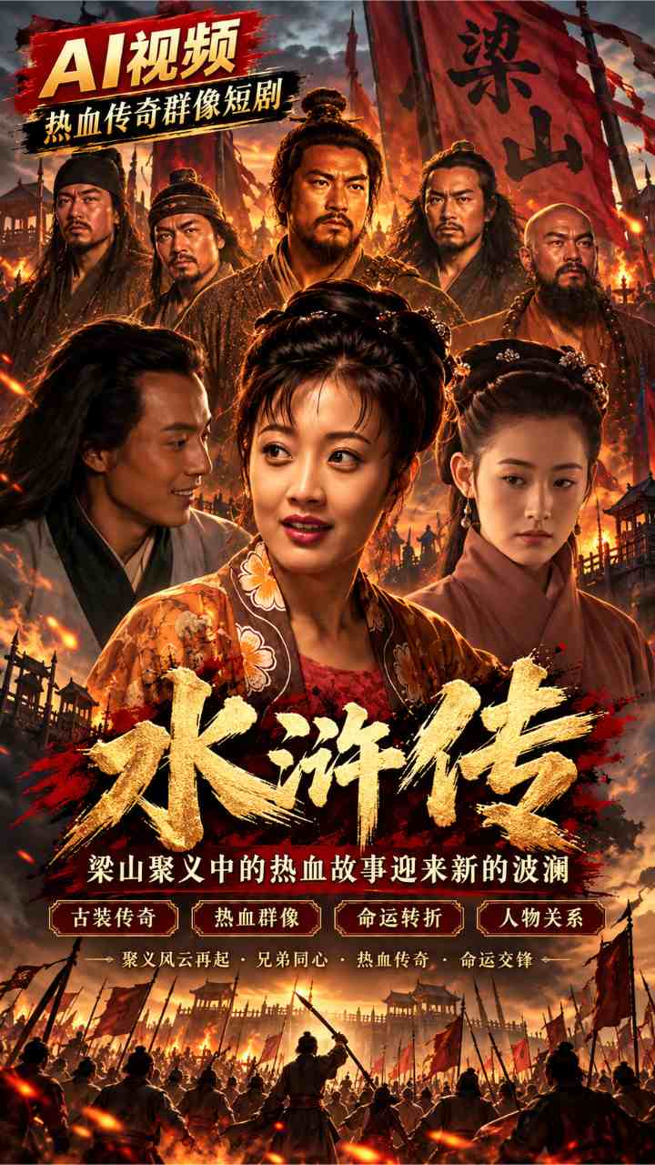 【AI成人视频】水浒传 梁山聚义中的热血故事迎来新的波澜