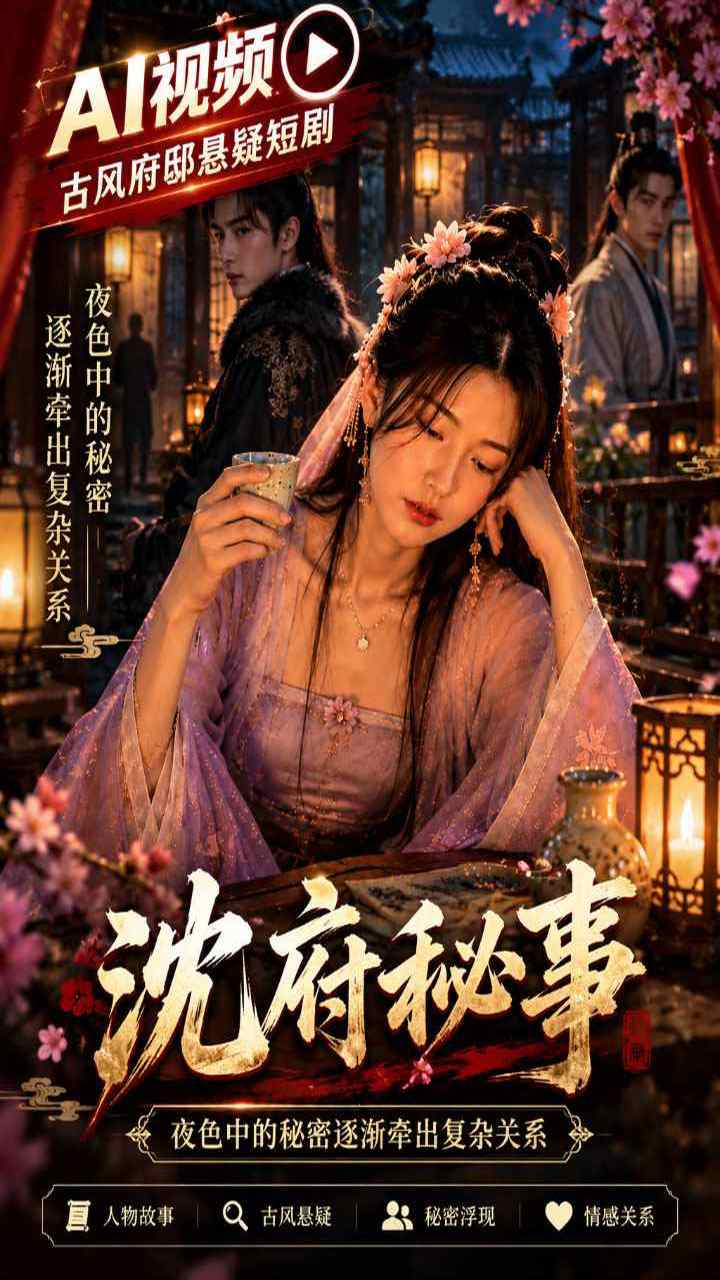 【AI成人视频】沈府秘事 夜色中的秘密逐渐牵出复杂关系