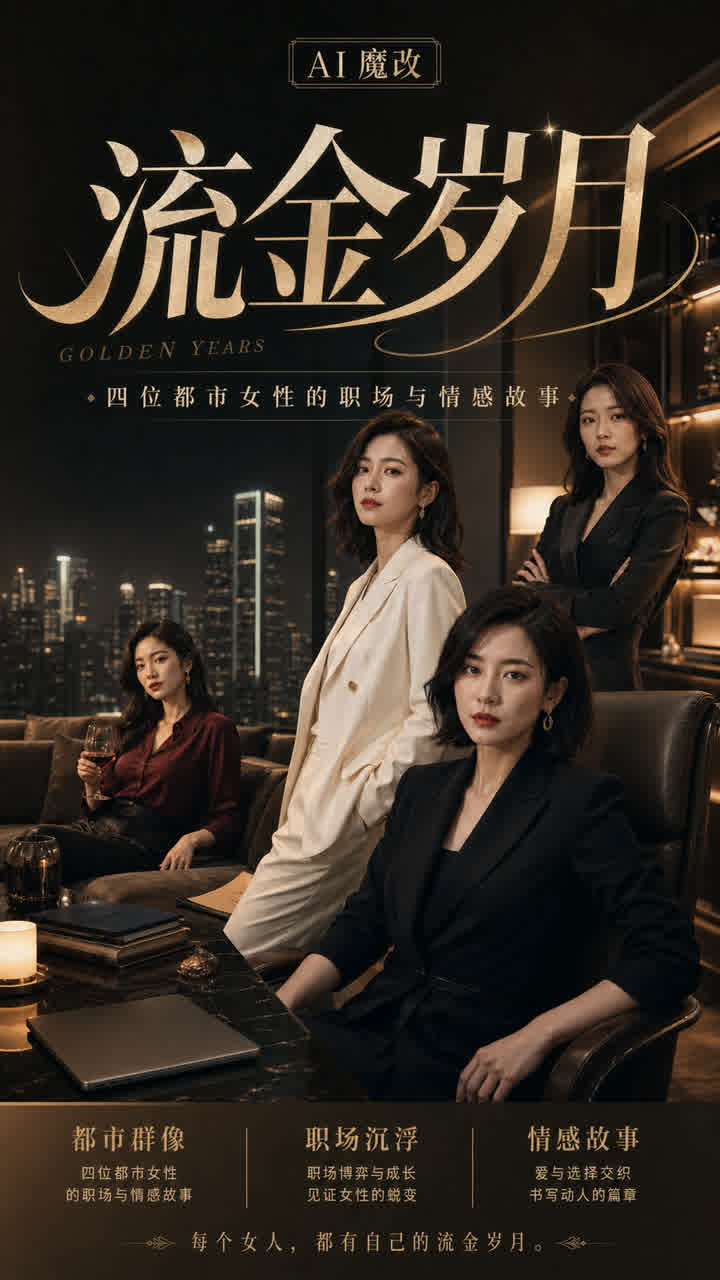 【AI成人视频】流金岁月四位都市女性的职场与情感故事 主演 刘诗诗&倪妮&何泓姗&吴越