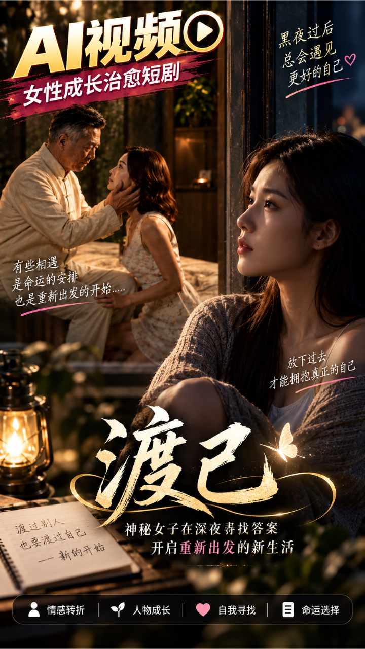 【AI成人视频】渡己 神秘女子在深夜寻找答案 开启重新出发的新生活