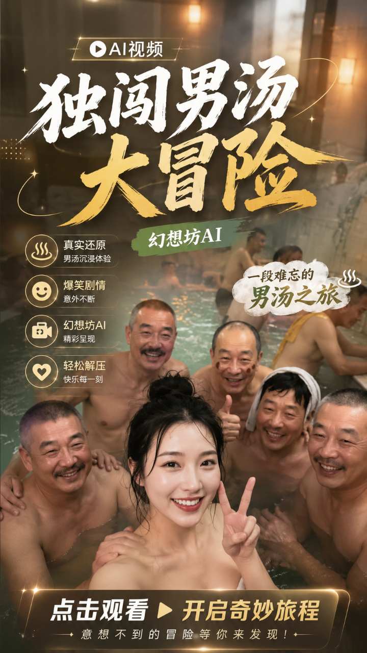 【AI成人视频】独闯男汤大冒险 笑容甜美的乳钉女神进入男澡堂 与多位大爷亲热互动激情性交