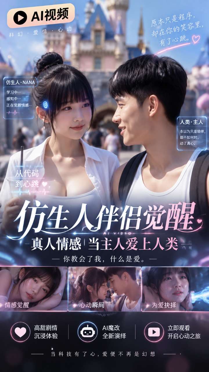 【AI成人视频】生役 仿生人伴侣拥有了真人的情感 不希望主人跟人类操逼 哭了