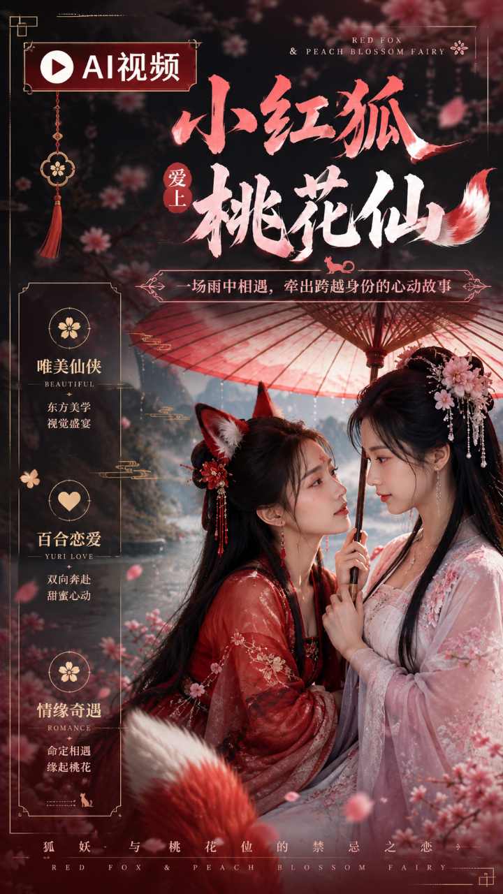 【AI成人视频】百合 小红狐爱上桃花仙