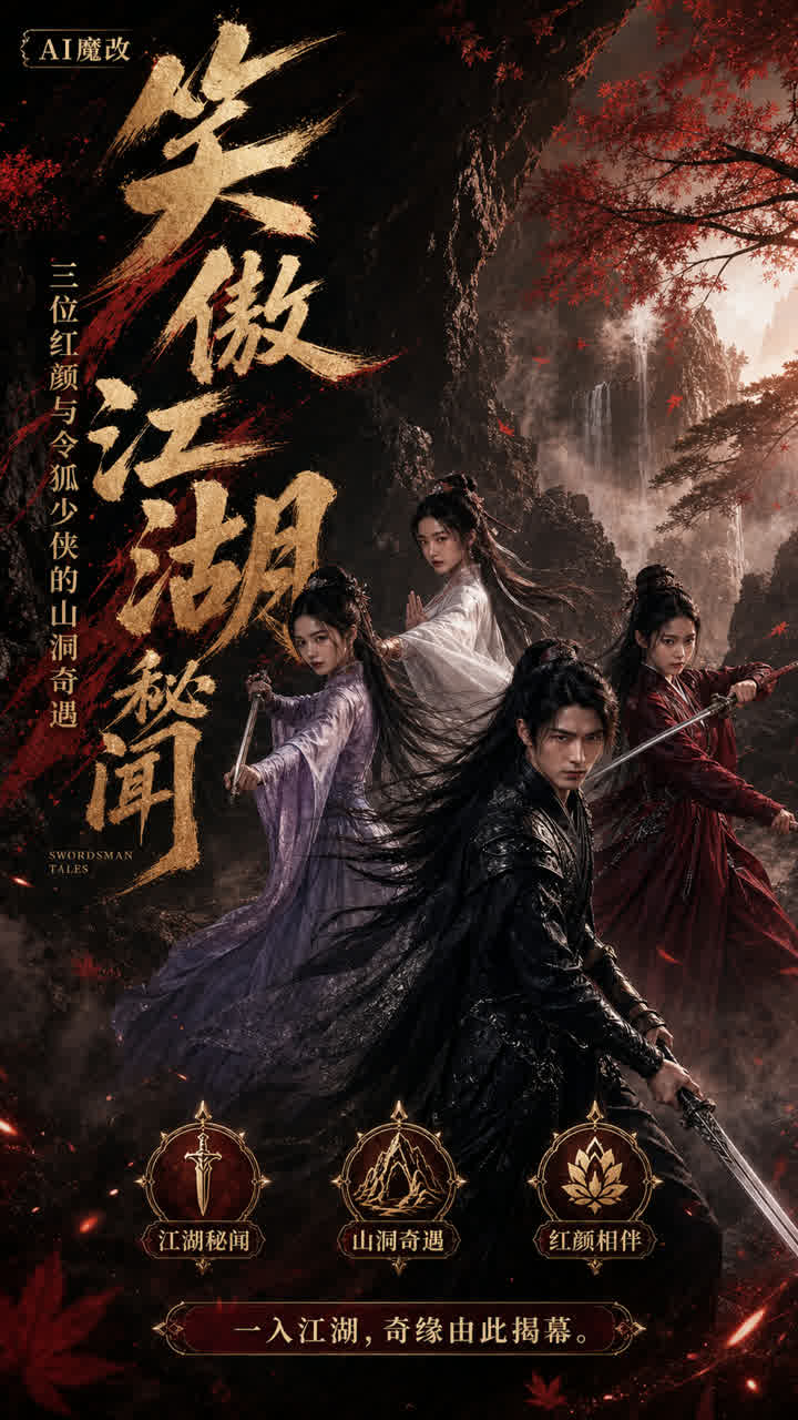 【AI成人视频】笑傲江湖秘闻三位红颜与令狐少侠的山洞奇遇 主演林青霞&关之琳&李嘉欣