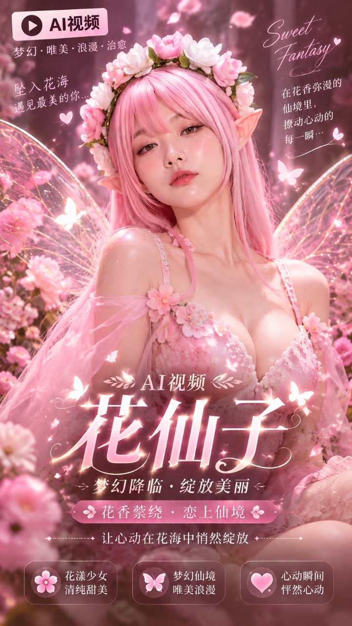 【AI成人视频】花仙子的情欲