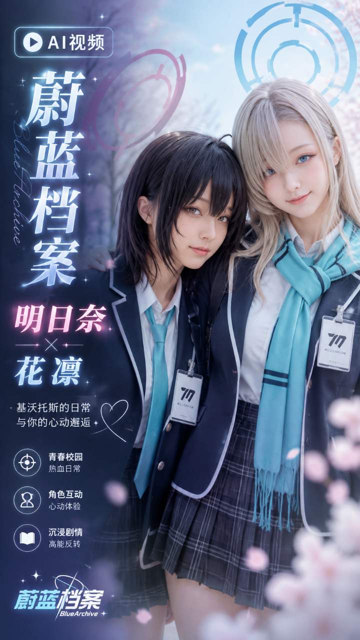 【AI成人视频】蔚蓝档案 明日奈 花凛