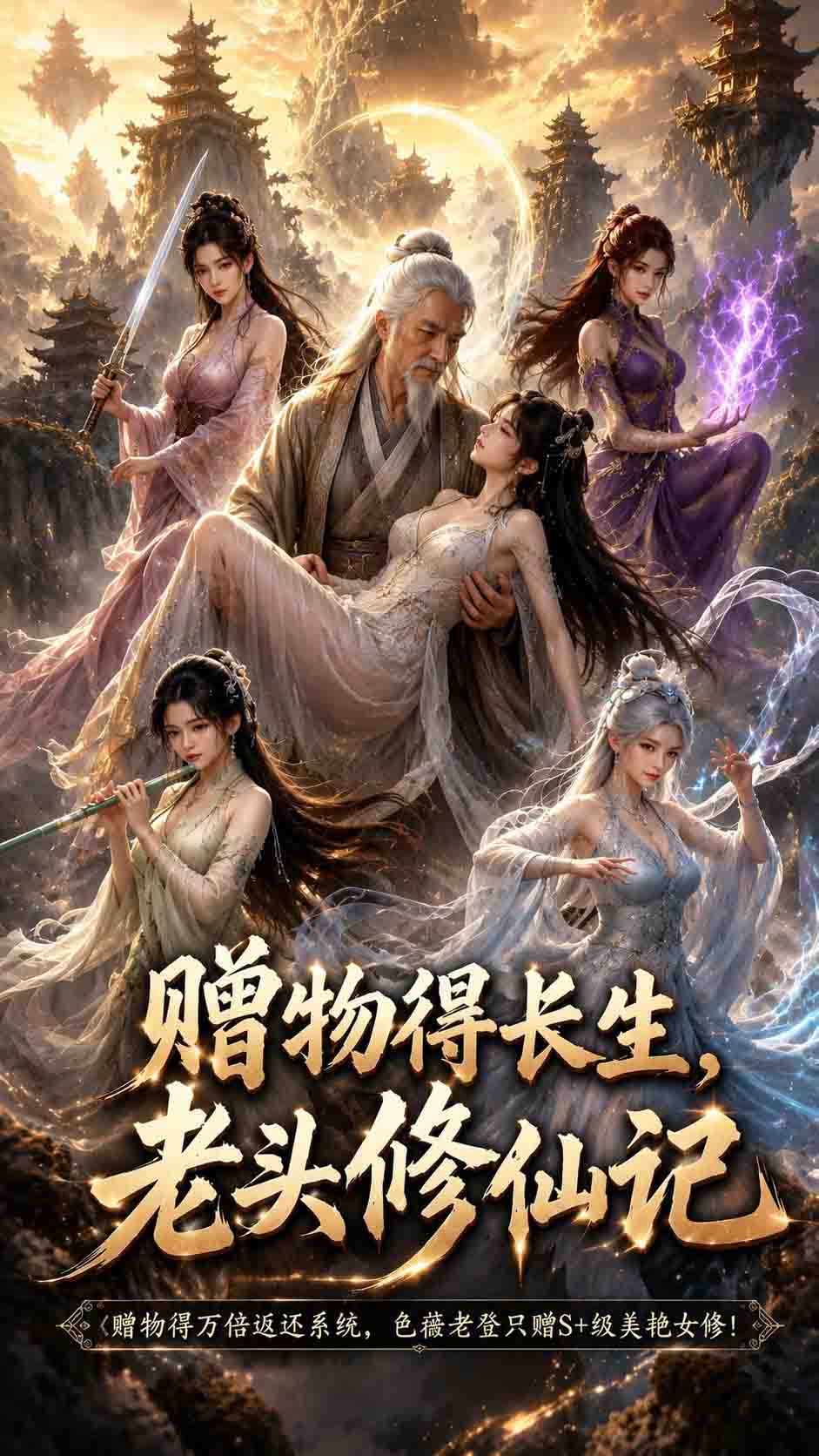 【AI成人漫剧】赠物得长生:老头修仙记