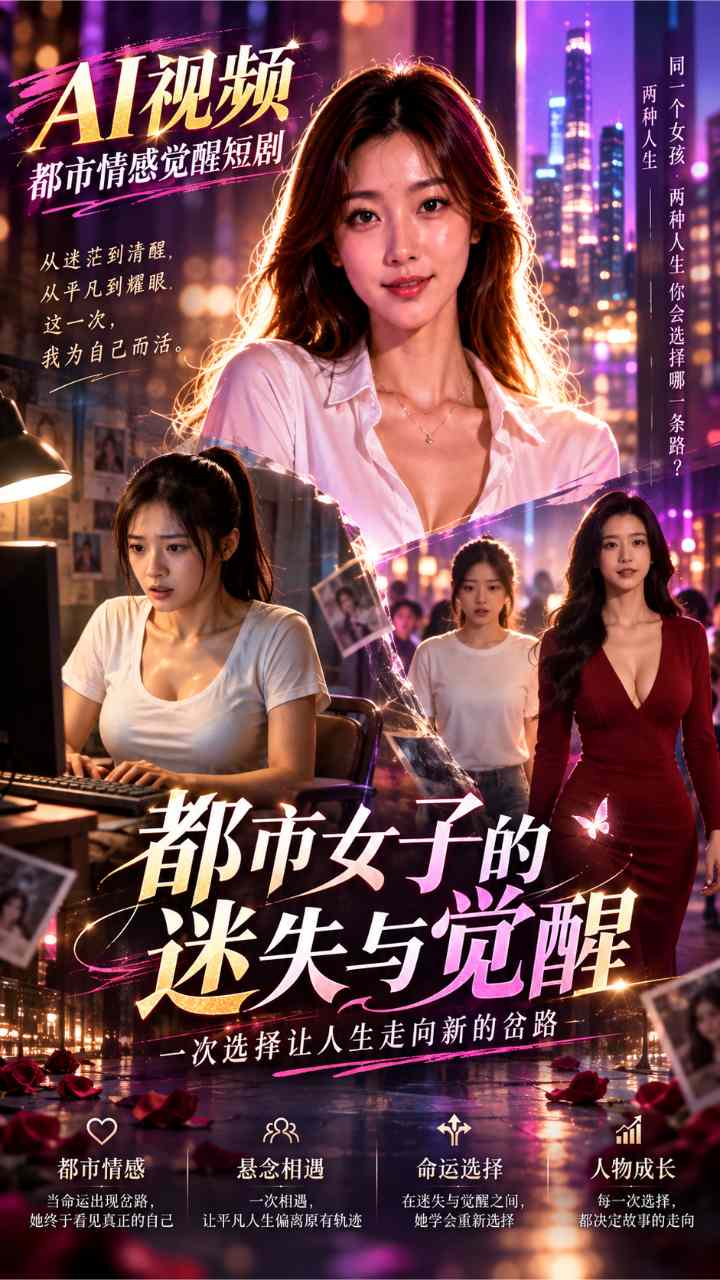 【AI成人视频】都市女子的迷失与觉醒 一次选择让人生走向新的岔路