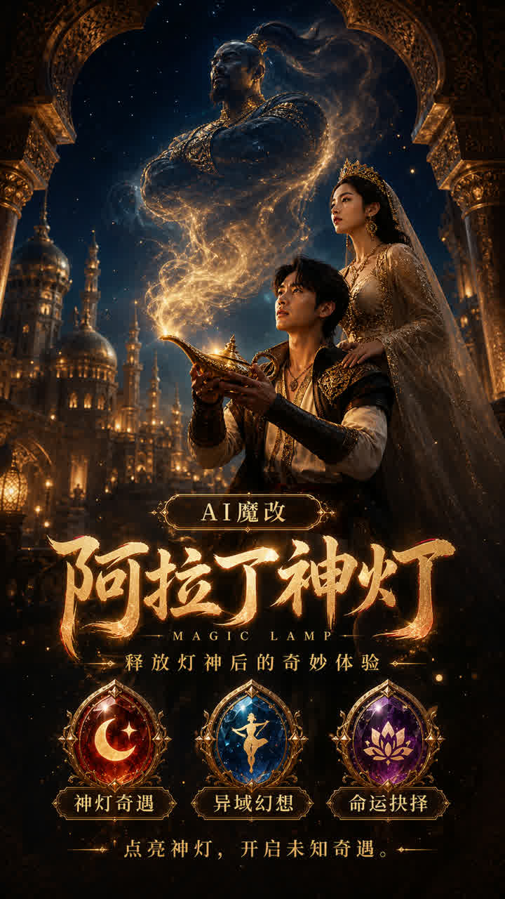 【AI成人视频】阿拉丁神灯释放灯神后的奇妙体验