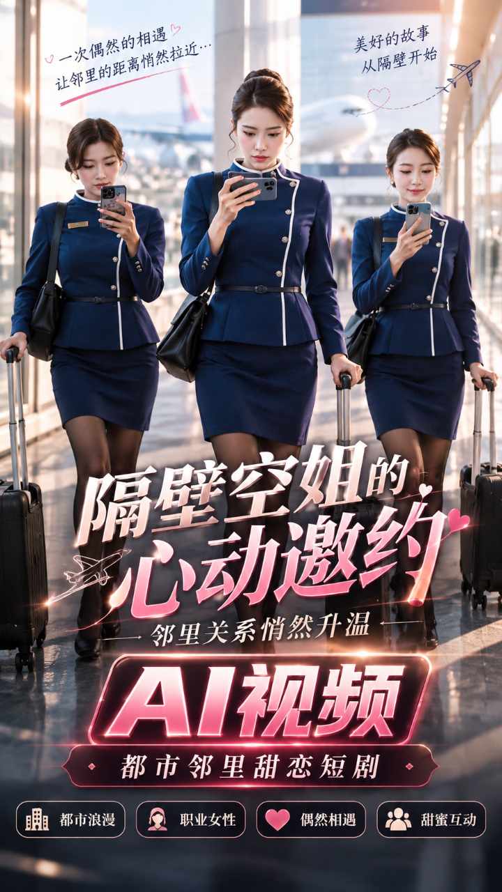 【AI成人视频】隔壁空姐的心动邀约 邻里关系悄然升温