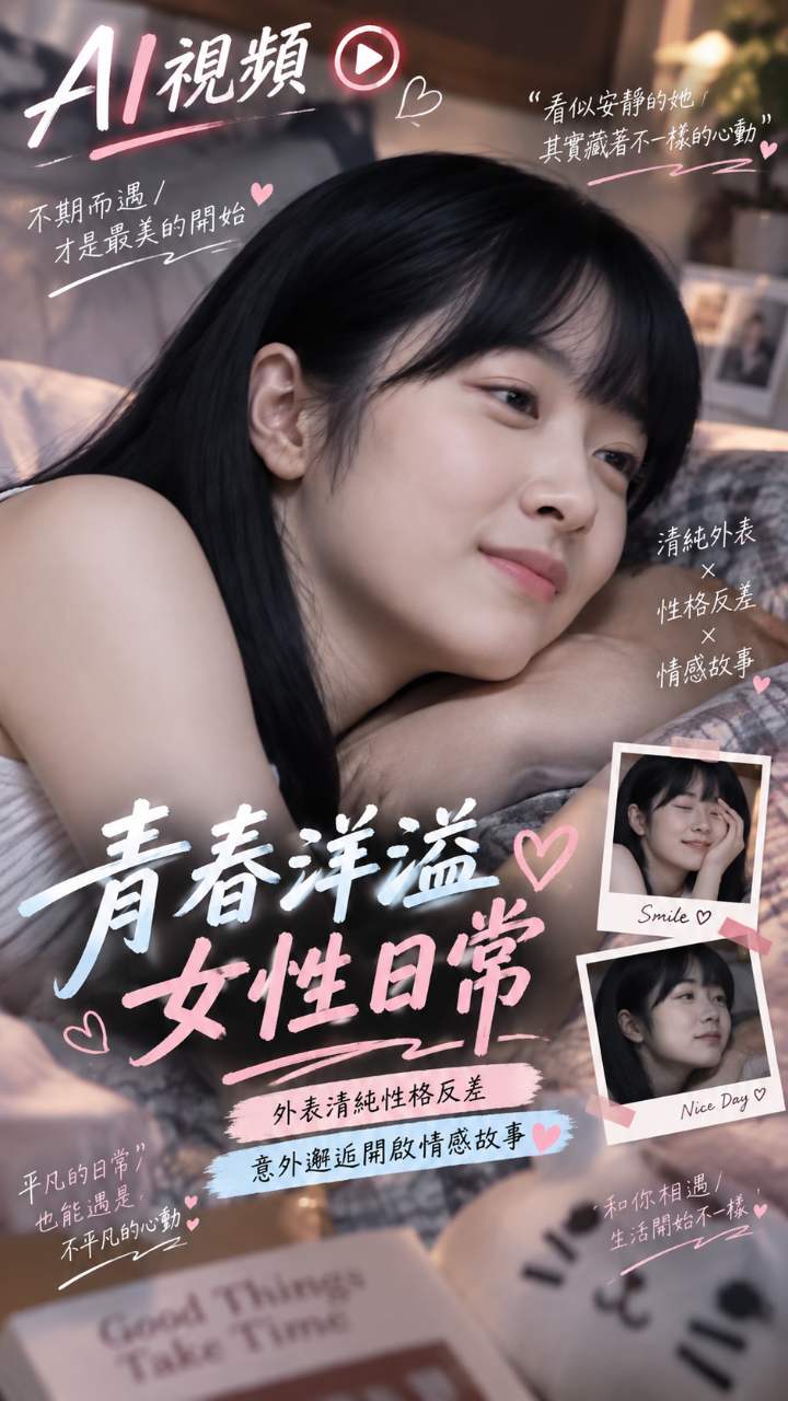 【AI成人视频】青春洋溢女性日常 外表清纯性格反差 意外邂逅开启情感故事