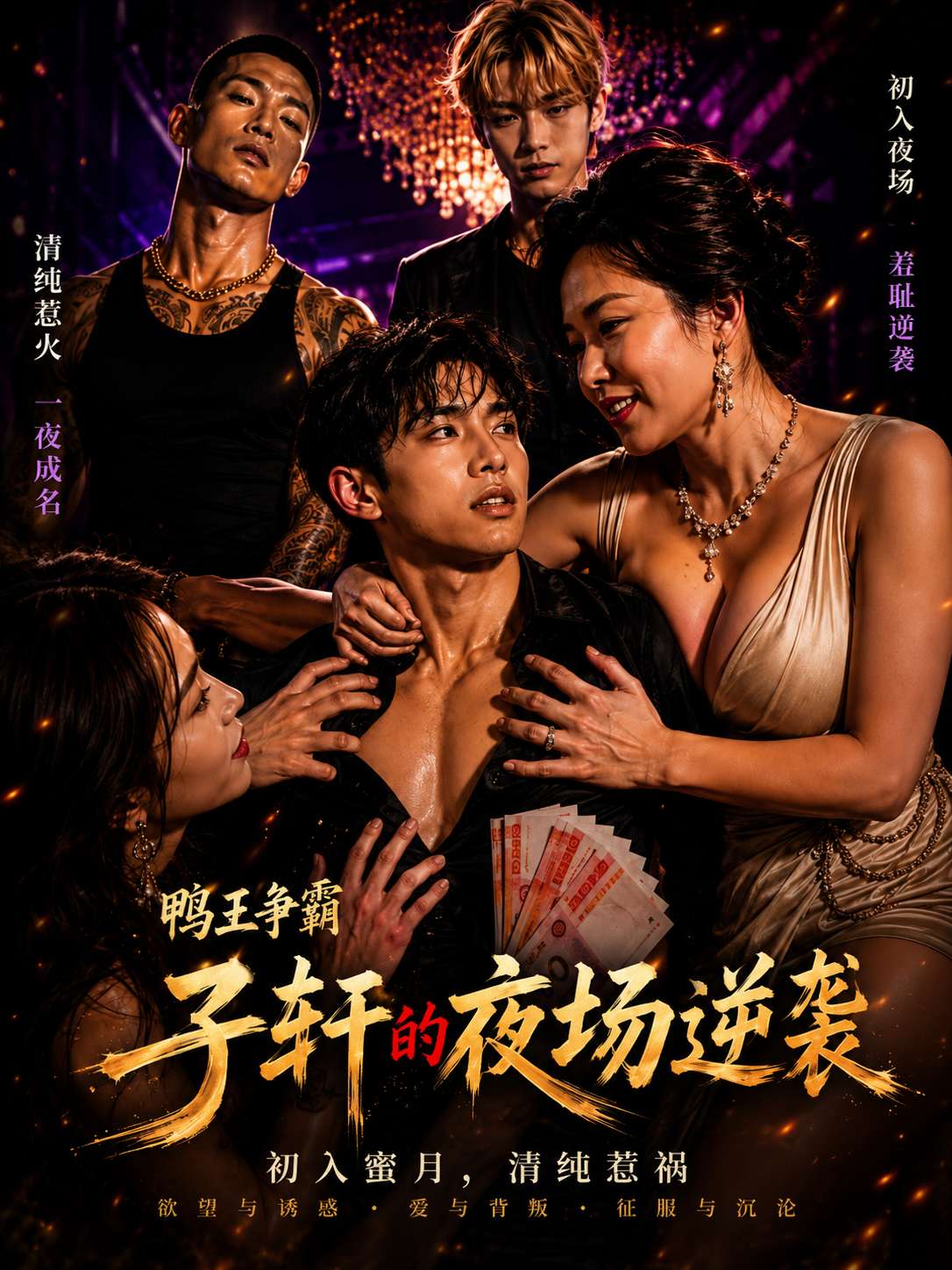 【AI成人短】鸭王争霸：子轩的夜场逆袭